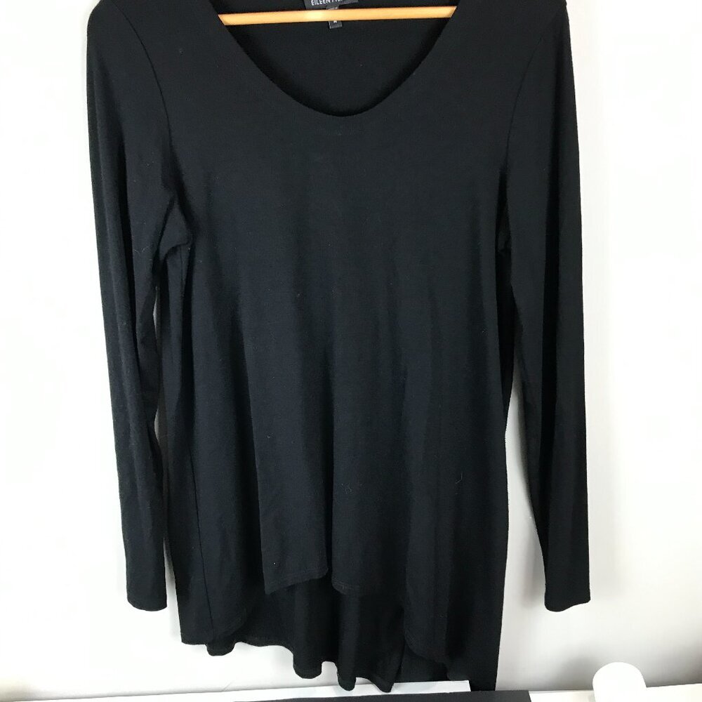Eileen Fisher Black knit Tunic top Size M